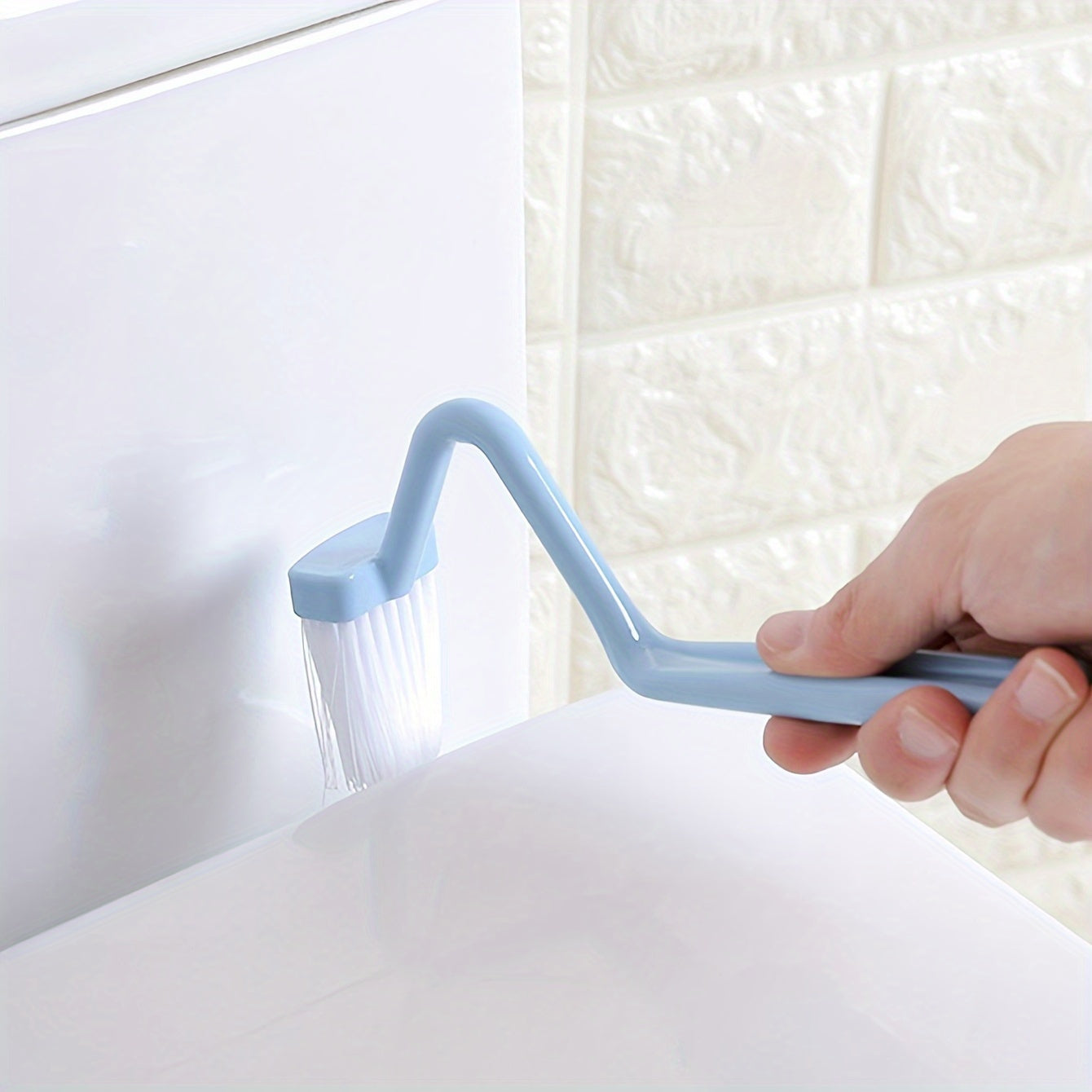 1 Blue V-Shaped Toilet Brush: Innovative S-Shaped Design for Efficient Cleaning of Toilet Bowls, Suitable for Living Room, Toilet, and Kitchen, No Electricity Required, Made of Plastic