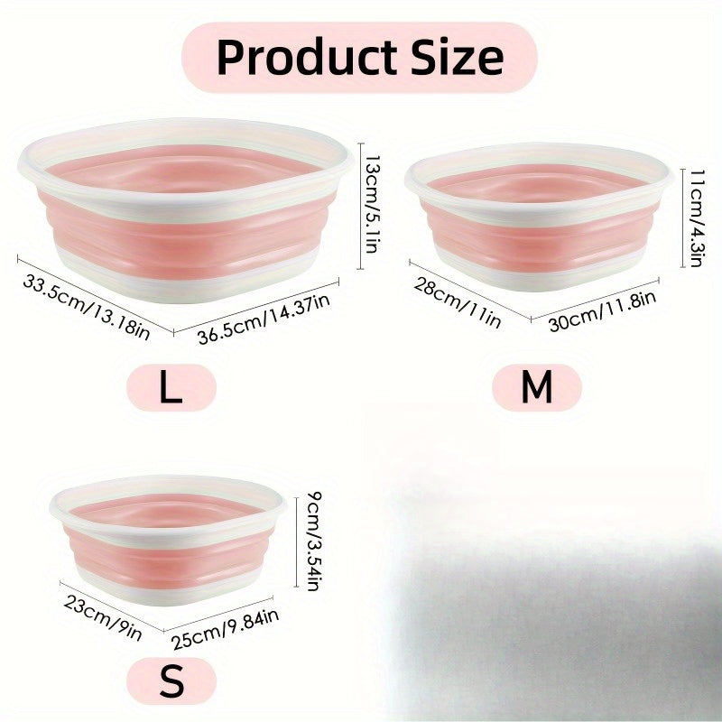 Collapsible Wash Basin, Multifunctional Portable Washing Basin, Space-saving, convenient, versatile, Suitable for Camping Travel Facial Foot Washing\u002FOutdoor Adventure\u002FHome\u002Fdormitories\u002FRV\u002FRV Sink(set of, S, M, L)